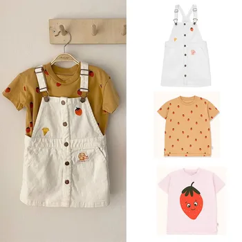 

EnkeliBB Child Summer Denim Strap Dress Casual Style Kids Stylish Brand Design Clothes Toddler Summer White Dress A-line Dress