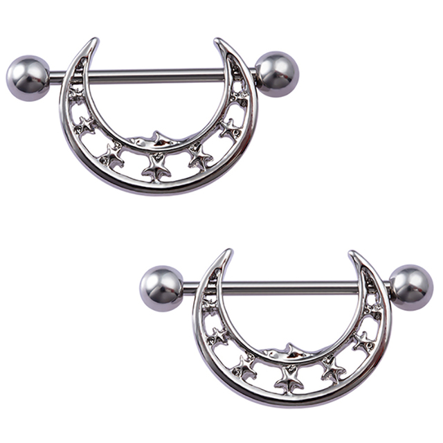 Rabbit Nipple Ring Piercing Barbell Shield Bar Rings Surgical Steel Sexy Adult Game for Women Breast Body Jewelry Gift 14G