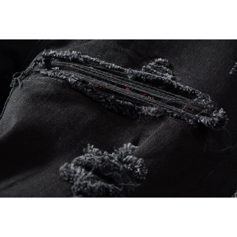 Seveyfan Марка NEW FASHION Hi Street Для мужчин черный Рваные джинсы скинни джинсы с заплатами и джинсы брэнда джинсы для мужчин