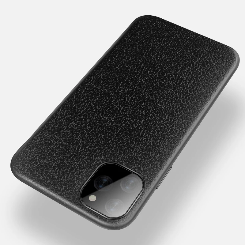 100 шт Роскошные кожаные чехлы с текстурой личи для iPhone 11 Pro Max XS XR X 8 7 6 6S Plus противоударный мягкий ТПУ чехол