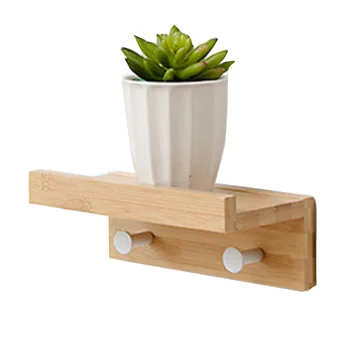 

Bathroom Smooth Storage Shelf Multipurpose Clothes Hanger Home Decor Easy Install DIY Wall Hanging Wood Hook Rack Kitchen