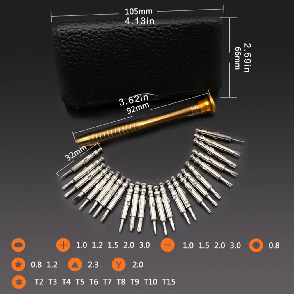 25-In-1 Presisi Torx Obeng Dompet Alat Perbaikan Kit untuk Ponsel Ponsel Elektronik