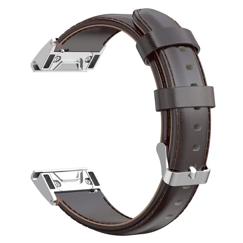 26 мм масло воск PU кожаный ремешок для часов Garmin Fenix 6X/5X/5X Plus/3 - Цвет: Coffee
