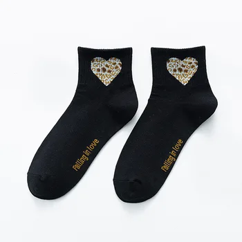 

Warm Winter Socks Women Breathable Sports Men Socks Solid Loving Heart Dot Sock Comfortable Cotton Hosiery White Black Blue