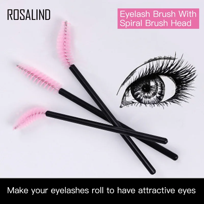 

ROSALIND Eyelash Brushes Set Disposable Nylon Mascara Brush 50pcs Eyelashes Makeup Extension Tool Cosmetic Brush Mascara Wands
