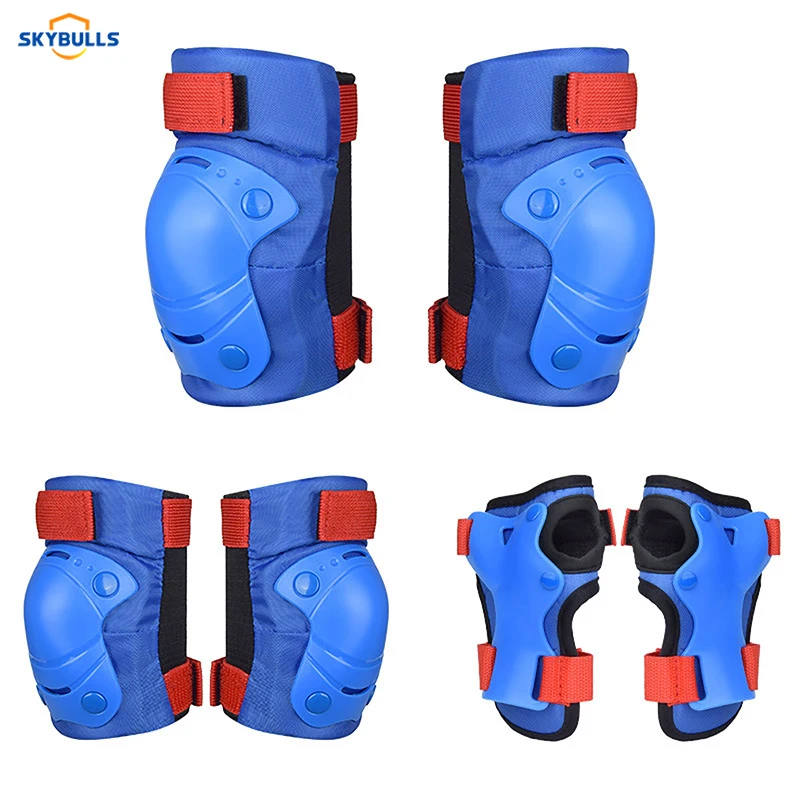 

Skybulls 6pcs/set Skateboard Ice Roller Skating Protective Gear Elbow Pads Wrist Guard Cycling Riding Knee Protector for Kids