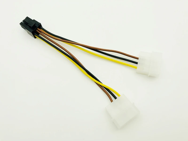 5PCS SATA Power Cable PCI-E 6Pin Female to Molex 4pin x2 Splitter Power PCI Express Extension Cables 15CM for BTC Miner Mining