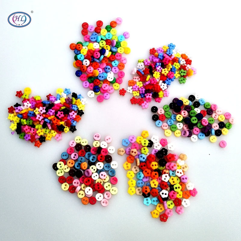 

HL 400PCS 6MM Mini Plastic Buttons Mix Colors 6 Styles DIY Scrapbooking Kid's Apparel Sewing Dolls Decorations Accessories