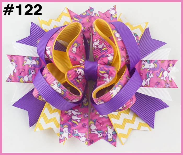 free shipping A.B.C.D.E 500pcs 5.5'' inspired hair bows popular cartoon hair bow with lined clips boutique girl hair bows-B