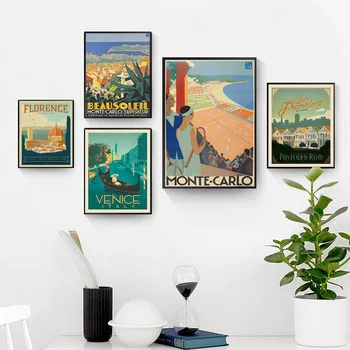 

Canvas Painting Vintage prints Landscape Retro Wall Art Pictures Poster black and white Prints For Living Room Modern home decor