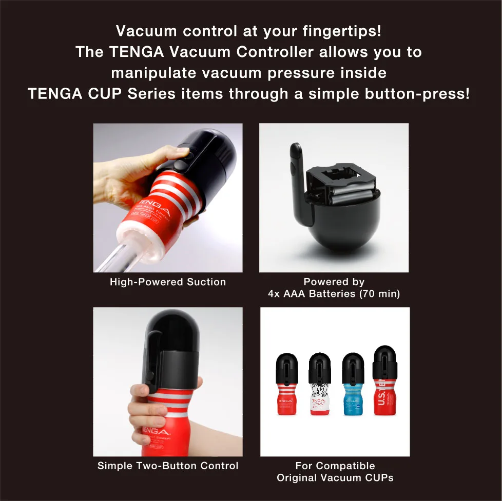 TENGA Sex Toys Masturbation Vacuum Controller Automatic Operation Pressure Controller Large Size Realistic Male Masturbation