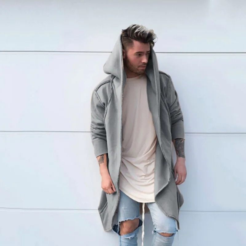 

Puimentiua 2019 New Autumn Winter Mens Unisex Casual Cardigan Hooded Long Cloak Cape Coat Cosplay Loose Jacket