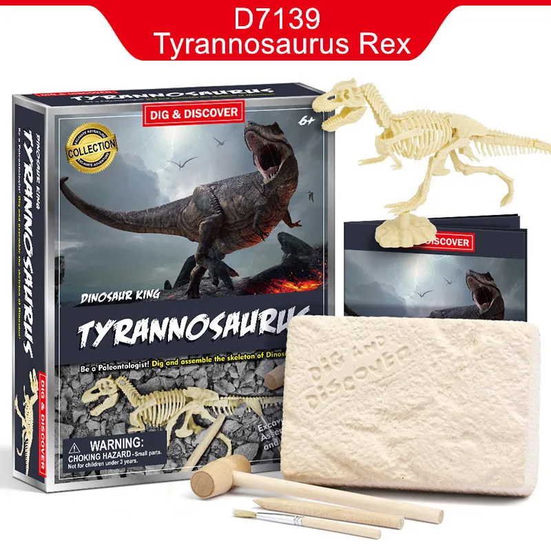 Children DIY dinosaur digging toys Jurassic animals Dinosaur skeleton fossil  archeology Digging assembly toys 22