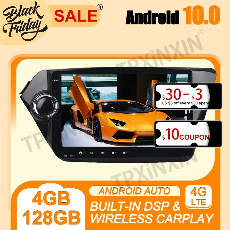 

PX6 IPS DSP Android 10.0 Carplay 4G+128G For KIA K2 RIO 2011-2015 Multimedia Player Auto Radio Tape Recorder GPS Navi Head Unit