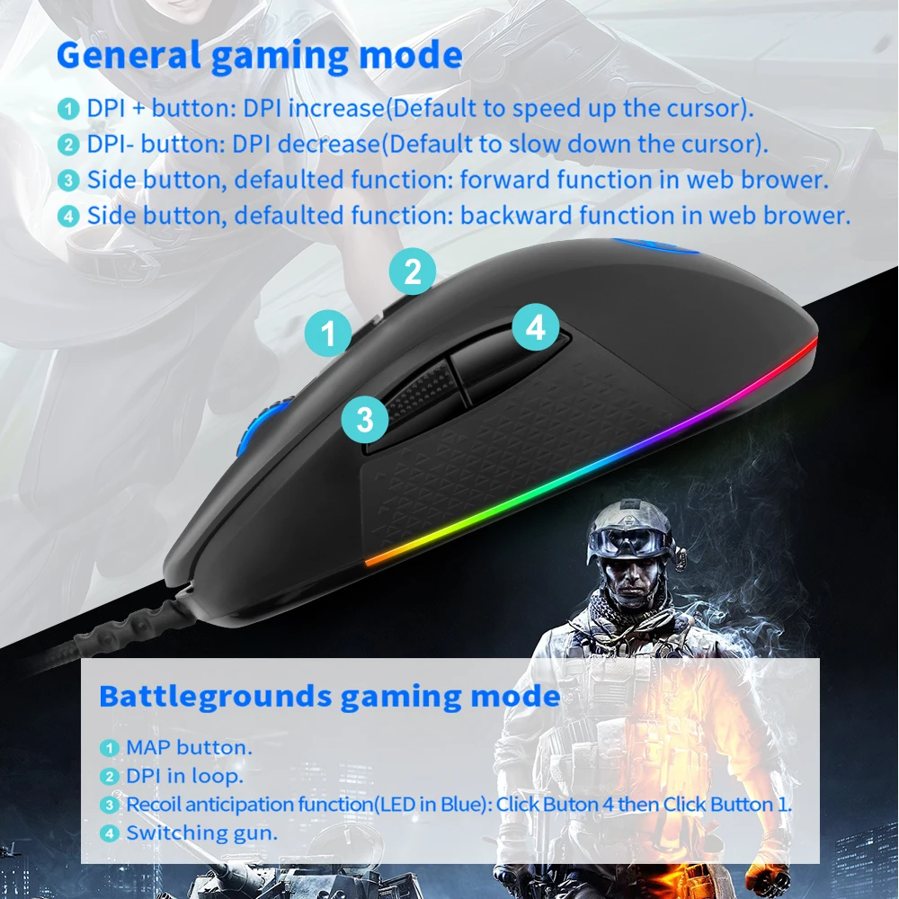 Redragon Stormrage M718 RGB USB Проводная компьютерная мышь 10000 dpi 8 кнопок 6 цветов с подсветкой программируемая эргономичная для геймера