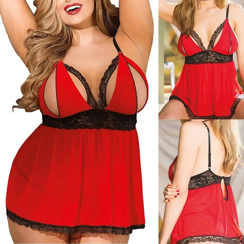 3XL Сексуальное женское белье размера плюс Порно Ночная Сорочка ...
