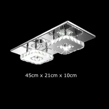 

Square Crystal Ceiling Lamp 12/24W Bedroom Living Room Decorative Lighting Ceiling Light Stainless Steel Crystal Ceiling Lamp