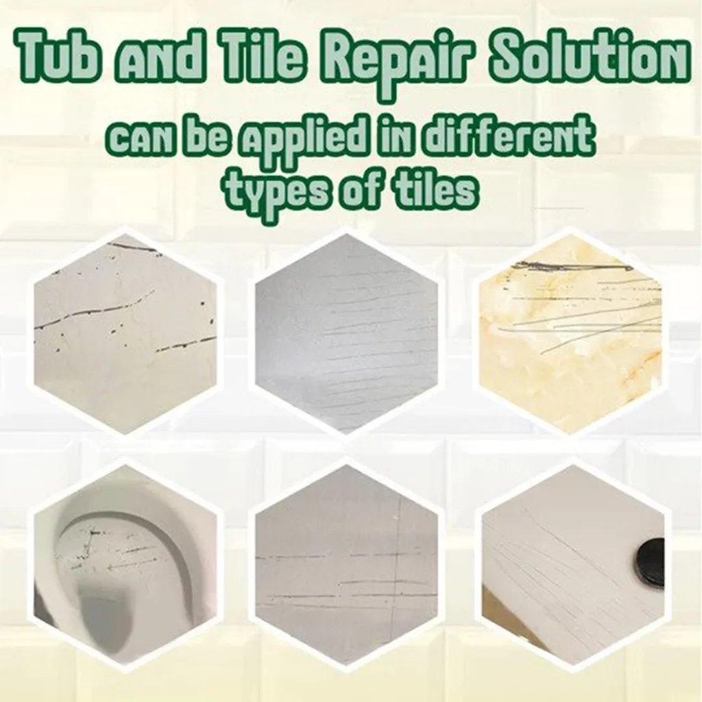 Bathtub Tile Tub Refinishing Scratch Repair Sink Tub and Tile Repair Agent Eco-Friendly Super Cleaner Repairing 260ML#LR4
