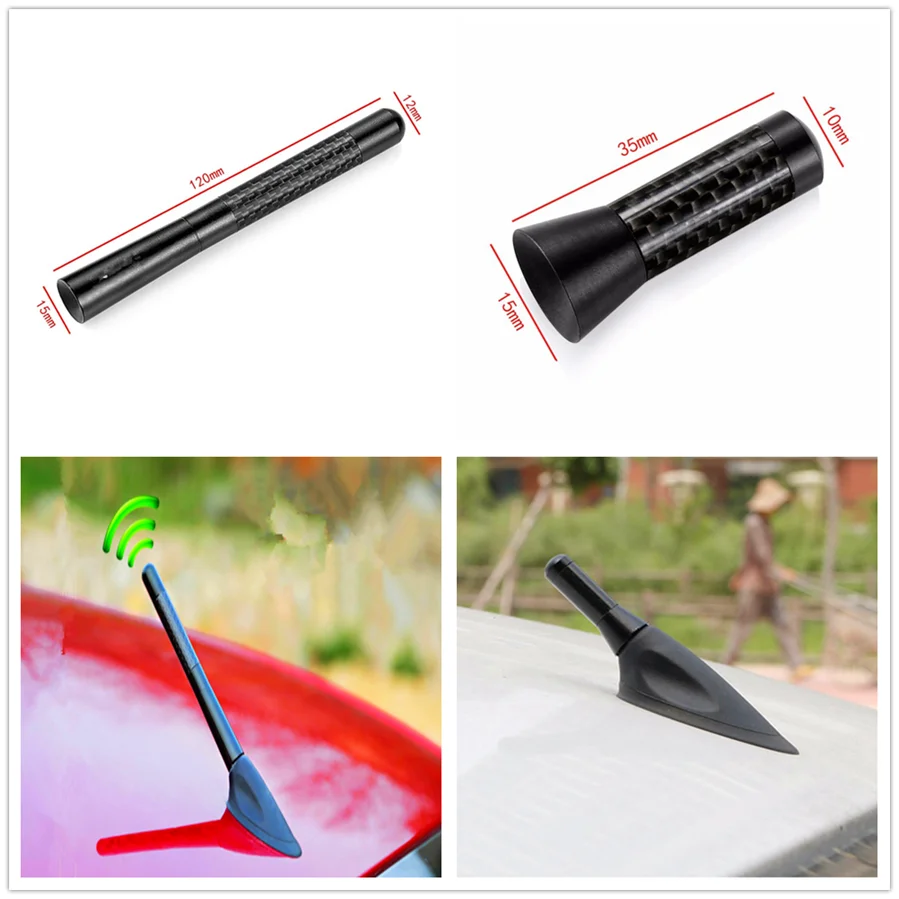 

Car universal 3.5/12cm Carbon Fiber roof Short Radio signal Antenna for Jeep Liberty Trailhawk Commander Hurricane Gladiator