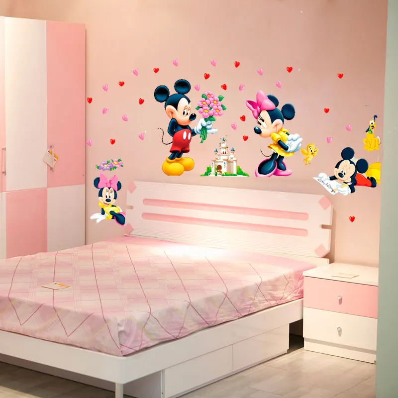 Disney Mickey Minnie Mouse Baby Home Decals Wall Stickers For Kids Room Baby Bedroom Wall Art Nursery Amusement Park DIY Poster Disney Mickey Minnie Mouse Baby Home Decals Wall Stickers For Kids Room Baby Bedroom Wall Art Nursery Amusement Park DIY Poster
