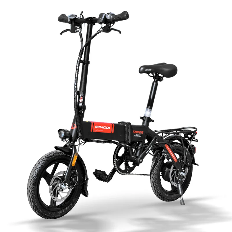 M2 14-inch Portable folding electric bicycle 36V 10AH E-bike 240W motor Lithium Battery City Leisure Electric Bicycle 25km/h