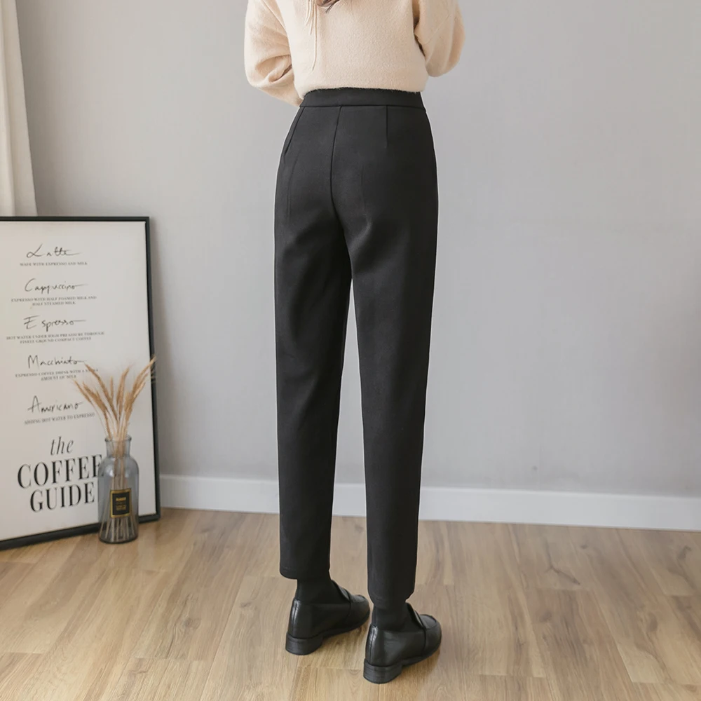 palazzo pants yitimoky elegant suit pants women thicken harajuku korean New pants office lady solid casual trousers women autumn winter black cargo pants
