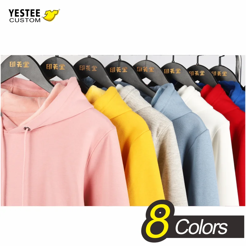 Customize with Own Embroidery Hoodie Velvet Plain Unisex Sweatshirt 3D Print Thick Warm for Winter Long Sleeve Oversize