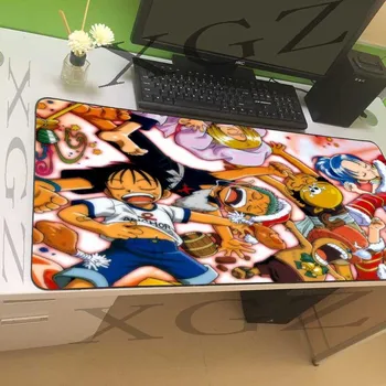 

XGZ Anime One Piece Go To Bed Large Game Mouse Pad Black Lock-edge Computer Desk Mat Rubber Stripe Slip for Csgo 90x40/60x30 Xxl