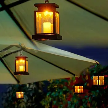 

Solar Candle Lantern Hanging Candle Lamp Ni-Cd Wall Light Umbrella Powered Bulbs Garden