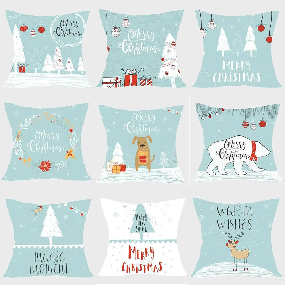 

1pcs/lot Christmas cartoon 45x45cm pillowcase Christmas tree holiday home decoration pillow cushion cover for decorative pillow