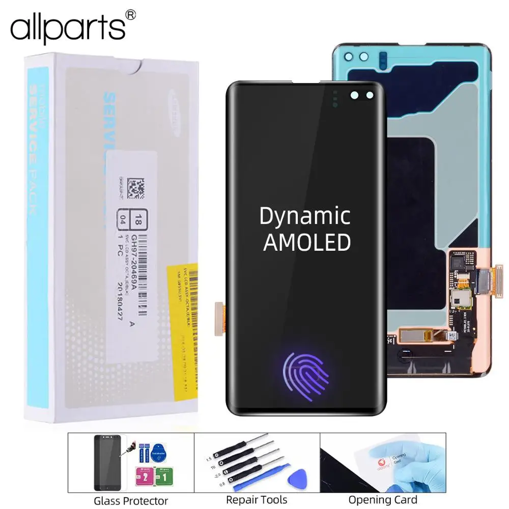 

ORIGINAL AMOLED S10 LCD For SAMSUNG Galaxy S10 G973F G973 S10 Plus S10+ S10E LCD G975 G975F Touch Screen Digitizer Assembly