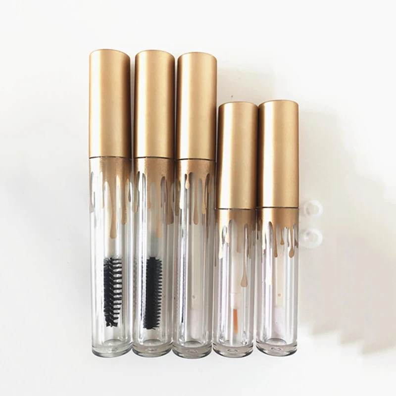 

10/30pcs Empty Lip Gloss Tubes, DIY Clear Mascara Tubes with Gold Cap,Cosmetic Eyeliner Refillable Containers 2.5ml 3.5ml