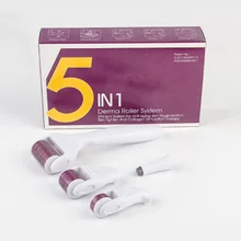 DRS Derma ролика 5 в 1 комплект Дерма роллер Системы 12/300/720/1200 иглы Нержавеющая сталь мезо роллер