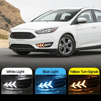 

1 Pair for Ford Focus 4 2015 2016 2017 2018 Turn Signal style Relay LED Auto Car DRL daytime running light Bumper Front Fog lamp