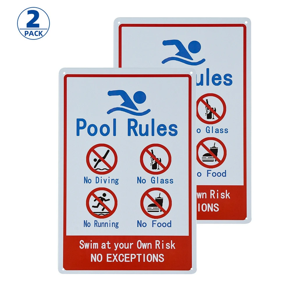 2 Pack Sign For Residential Or Commercial Swimming Pools General Commercial Pool Rule Plaques Signs Aliexpress