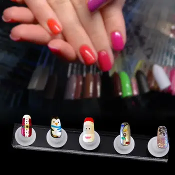 

1Set Magnetic False Nail Tips Practice Trainning Display Crystal Base Display Art Nail Tools Alloy Stand Manicure Polish Ho V5I1