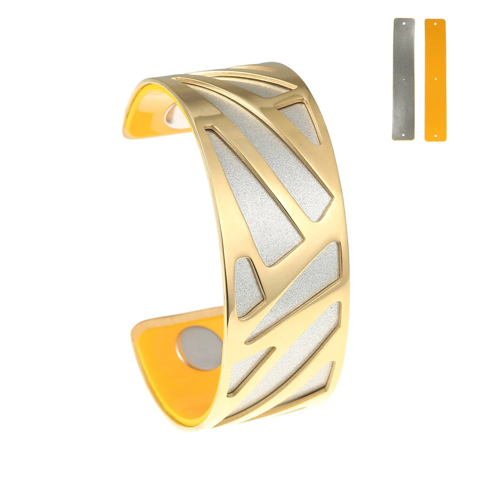 Cremo Wide Arm Cuff Bracelet Manchette Femme Georgette Infinit Gold Bangles Stainless Steel Reversible Leather Pulseira | Украшения и