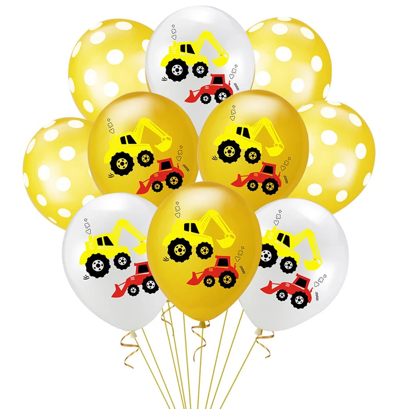 Строительный экскаватор для машинки тема латексный воздушный шар грузовик украшения для вечеринки, дня рождения трактор День Рождения украшения поставки