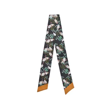 

34" Skinny Silk Scarf Neck Ribbon Headband Handbag Handle Wrap Small Hair Scarves for Women Headscarf Neckerchief