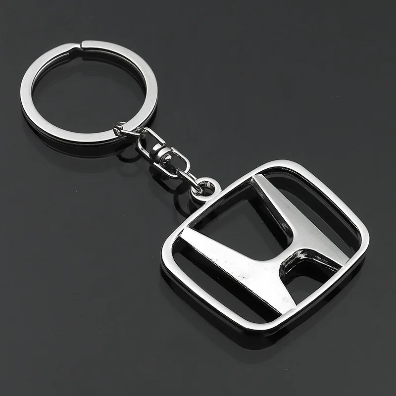 

Car logo keychain zinc alloy hollow long chain double-sided design keychain for Honda car gift pendant to send a good gift to friends and relatives