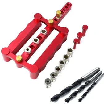 

Self-Centering Woodworking Doweling Jig Kit 6/8/10Mm Drill Guide Wood Dowel Puncher Locator For Household Carpentry Tools