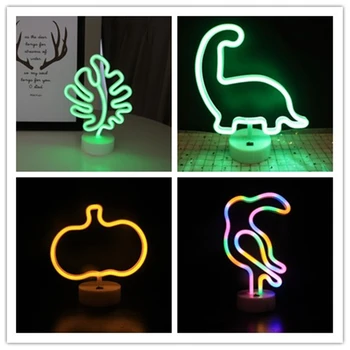 

LED Neon Light Neon Sign Table Lamp with Base Fairy Lights Christmas Holiday Party Home Bedroom Decor Battery or USB Powered