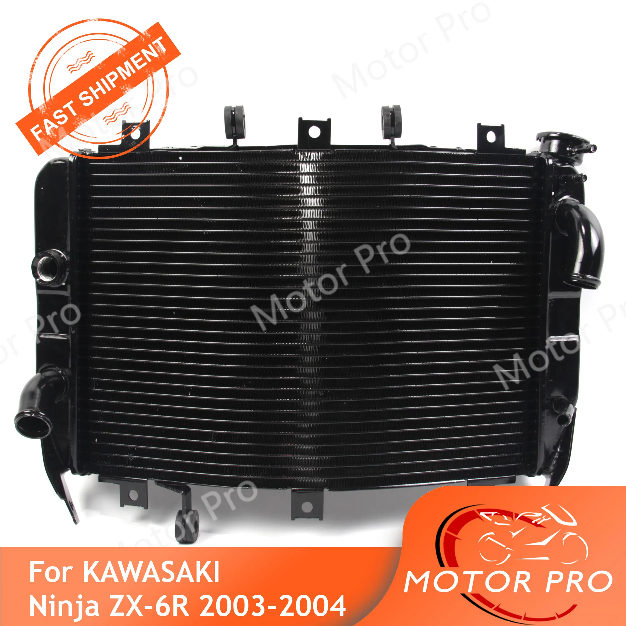 ^*Best Offers Motorbike Radiator For Kawasaki Ninja ZX6R 2003 2004 Cooling water cooler Accessories ZX-6R ZX 6R 03 04 Black
