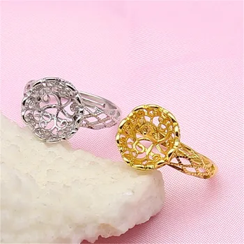 

Ring Mount Pearl Accessories Adjustable Size 925 Silver Plated Ring Jewelry DIY No Pearl Free Shipping