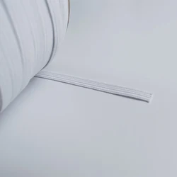 High Elastic Flat Rubber Band for DIY Craft and Sewing - White/Black (Various Widths Available) (White)
