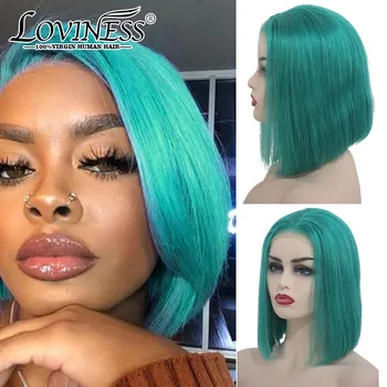 

Loviness 8-16 inch 150% Bob Lace Front Wigs Human Hair 13*4 Straight Brazilian Black Remy Short Bob Wigs For Women