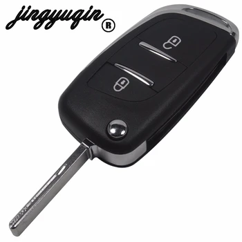 

jingyuqin Remote 2 Buttons Modified Flip Car Key Shell Cover Case For Peugeot 307 408 308 For Citroen C4 C5 CE536