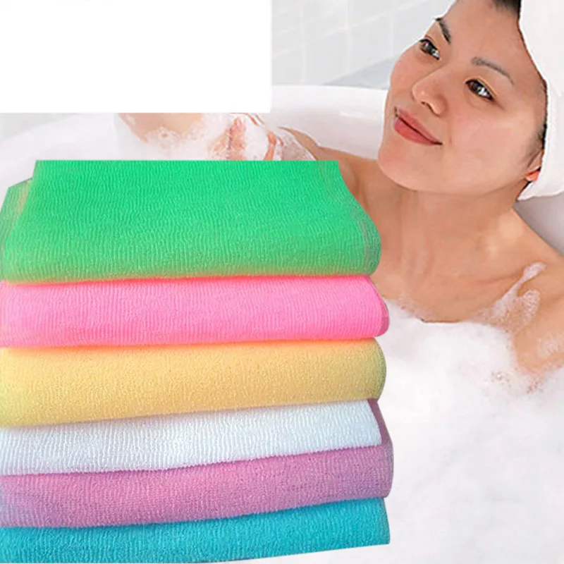 Nylon Wash Cloth Bath Towel Beauty Body Skin Exfoliating Shower Bathroom Washing GQ999