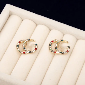 

G Initial Stud Earrings - letter G Crystal Drop Earrings for Women, Gift for Wedding, Tea Party, Carnival or Daily Wear