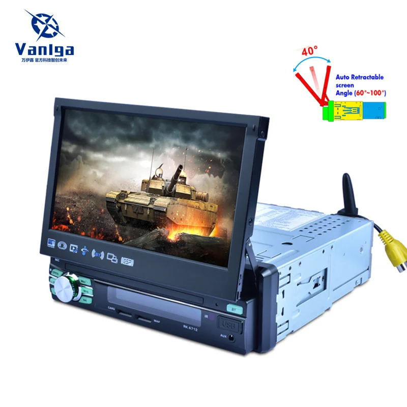 

1 din Android Car Radio GPS Navigation Automatic Retractable Screen WIFI Bluetooth Stereo AM/FM/RDS Radios Mirror Link Autoradio